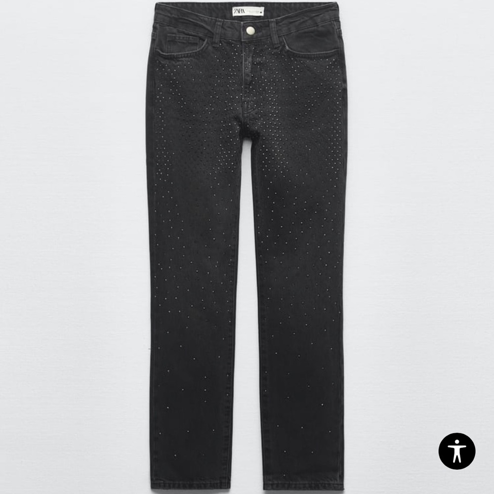 ZW THE SLIM WITH RHINESTONES  BLACK JEANS!!